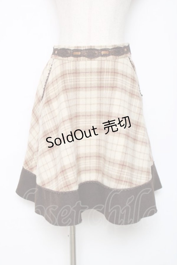 画像1: axes femme / チェックスカート  ベージュ Y-25-12-11-090-AX-SK-SZ-ZY (1)