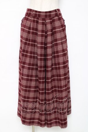 画像: axes femme / チェック柄ガウチョパンツ M ワイン Y-25-12-11-091-AX-PA-SZ-ZY