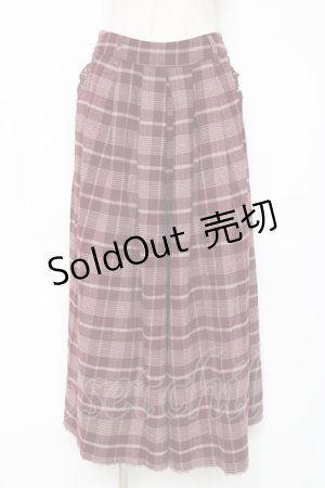 画像: axes femme / チェック柄ガウチョパンツ M ワイン Y-25-12-11-091-AX-PA-SZ-ZY
