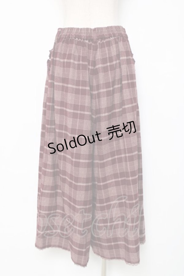 画像2: axes femme / チェック柄ガウチョパンツ M ワイン Y-25-12-11-091-AX-PA-SZ-ZY (2)