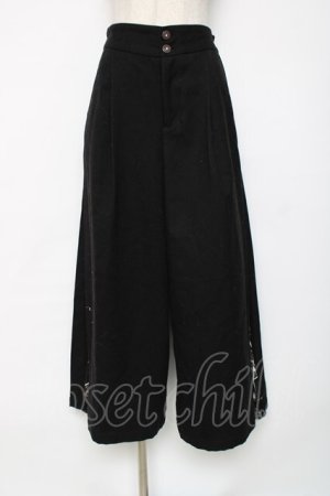 画像: axes femme / サイドスカーフ切替パンツ F 黒 Y-25-12-11-095-AX-PA-SZ-ZY