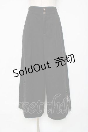 画像: axes femme / サイドスカーフ切替パンツ F 黒 Y-25-12-11-095-AX-PA-SZ-ZY