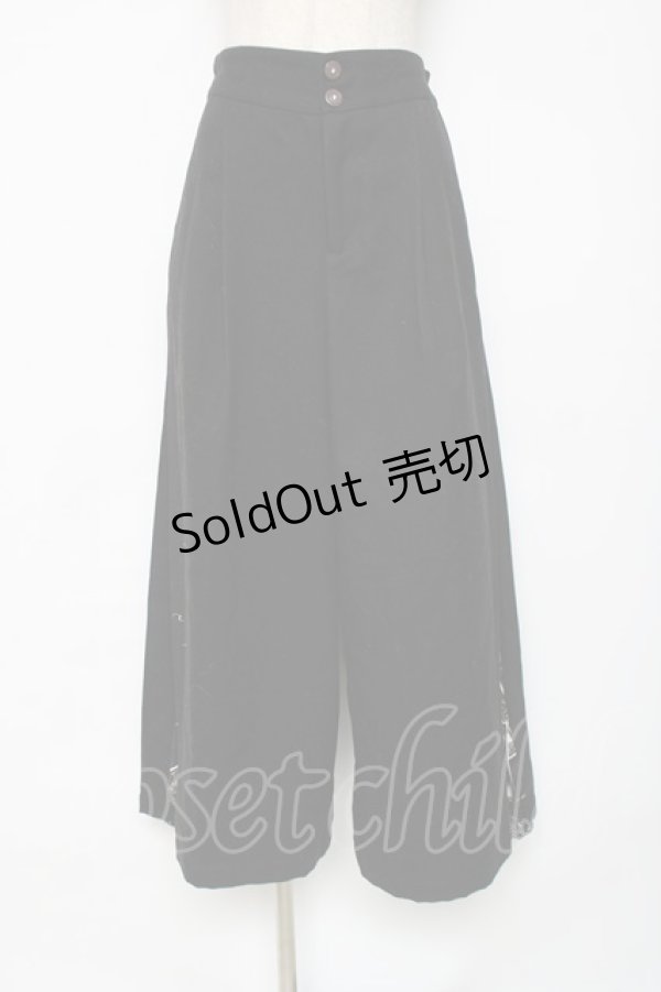 画像1: axes femme / サイドスカーフ切替パンツ F 黒 Y-25-12-11-095-AX-PA-SZ-ZY (1)