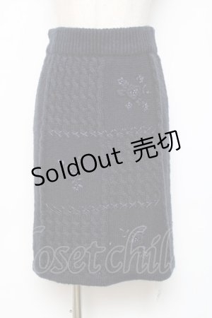 画像: axes femme / ニットスカート  紺 Y-25-12-11-097-AX-SK-AS-ZS