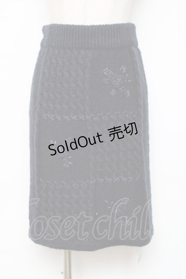 画像1: axes femme / ニットスカート  紺 Y-25-12-11-097-AX-SK-AS-ZS (1)