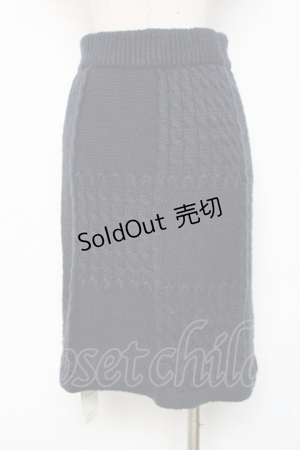 画像2: axes femme / ニットスカート  紺 Y-25-12-11-097-AX-SK-AS-ZS (2)