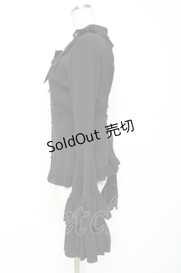画像2: ATELIER PIERROT / 丸襟姫袖ブラウス  黒 Y-25-12-11-010-EL-BL-SZ-ZY (2)