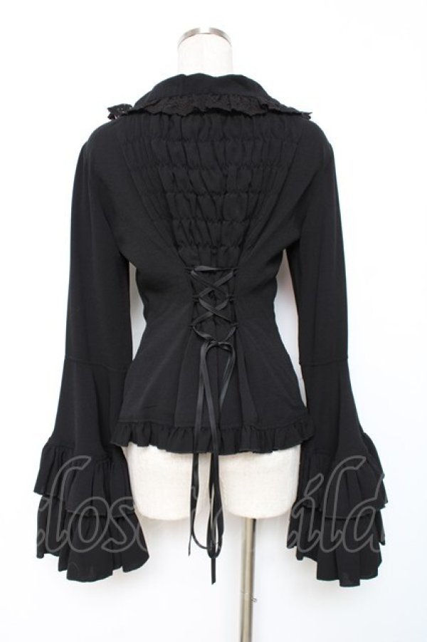 画像3: ATELIER PIERROT / 丸襟姫袖ブラウス  黒 Y-25-12-11-010-EL-BL-SZ-ZY (3)