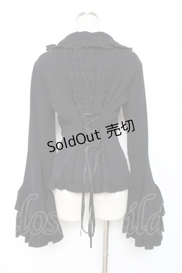 画像3: ATELIER PIERROT / 丸襟姫袖ブラウス  黒 Y-25-12-11-010-EL-BL-SZ-ZY (3)