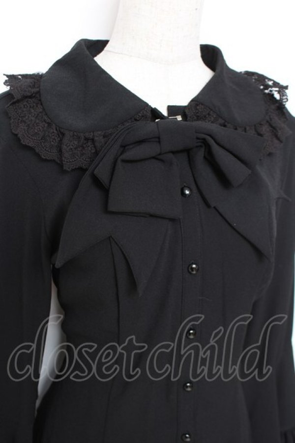 画像4: ATELIER PIERROT / 丸襟姫袖ブラウス  黒 Y-25-12-11-010-EL-BL-SZ-ZY (4)