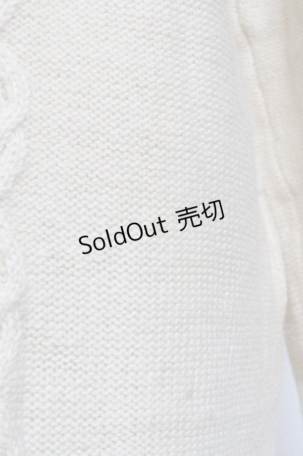 画像3: axes femme / ファーカラーニットワンピース M 生成り Y-25-12-11-011-AX-CO-SZ-ZY (3)