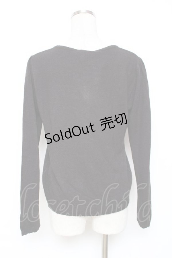 画像2: axes femme / フレーム刺繍入りカーディガン M 黒 Y-25-12-11-015-AX-TO-SZ-ZY (2)