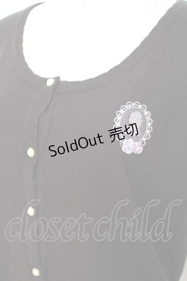 画像3: axes femme / フレーム刺繍入りカーディガン M 黒 Y-25-12-11-015-AX-TO-SZ-ZY (3)