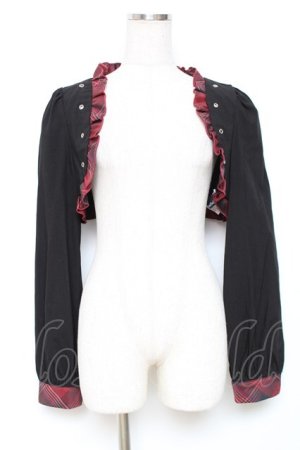 画像: To Alice / BlackShamrock/チェックフリルショートボレロ  黒 Y-25-12-11-018-LO-TO-SZ-ZY