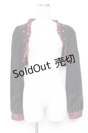 画像: To Alice / BlackShamrock/チェックフリルショートボレロ  黒 Y-25-12-11-018-LO-TO-SZ-ZY