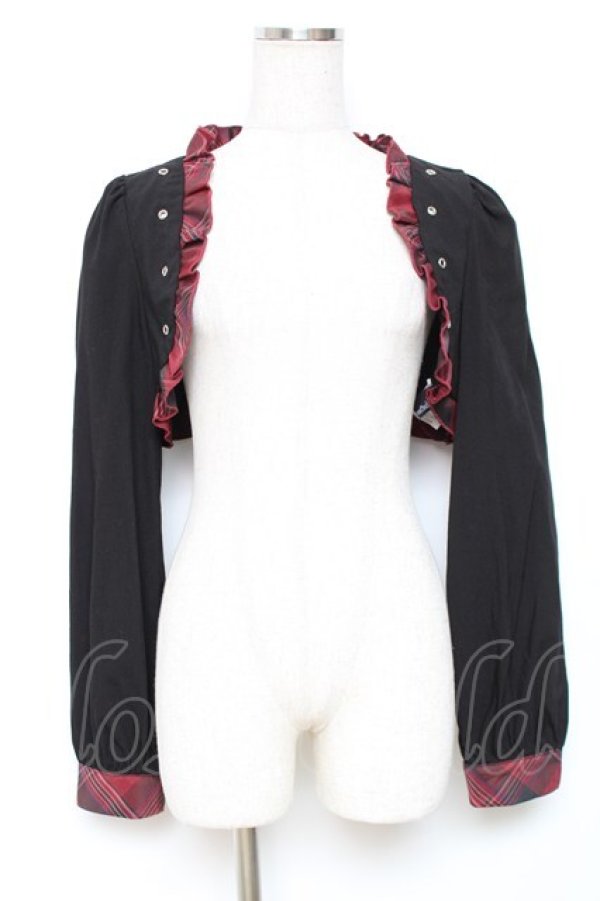 画像1: To Alice / BlackShamrock/チェックフリルショートボレロ  黒 Y-25-12-11-018-LO-TO-SZ-ZY (1)