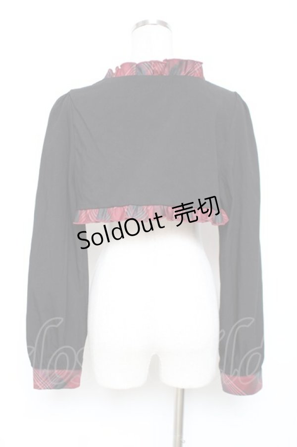 画像2: To Alice / BlackShamrock/チェックフリルショートボレロ  黒 Y-25-12-11-018-LO-TO-SZ-ZY (2)