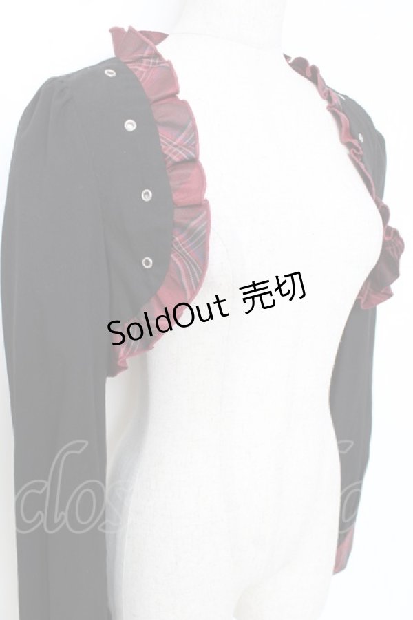 画像3: To Alice / BlackShamrock/チェックフリルショートボレロ  黒 Y-25-12-11-018-LO-TO-SZ-ZY (3)