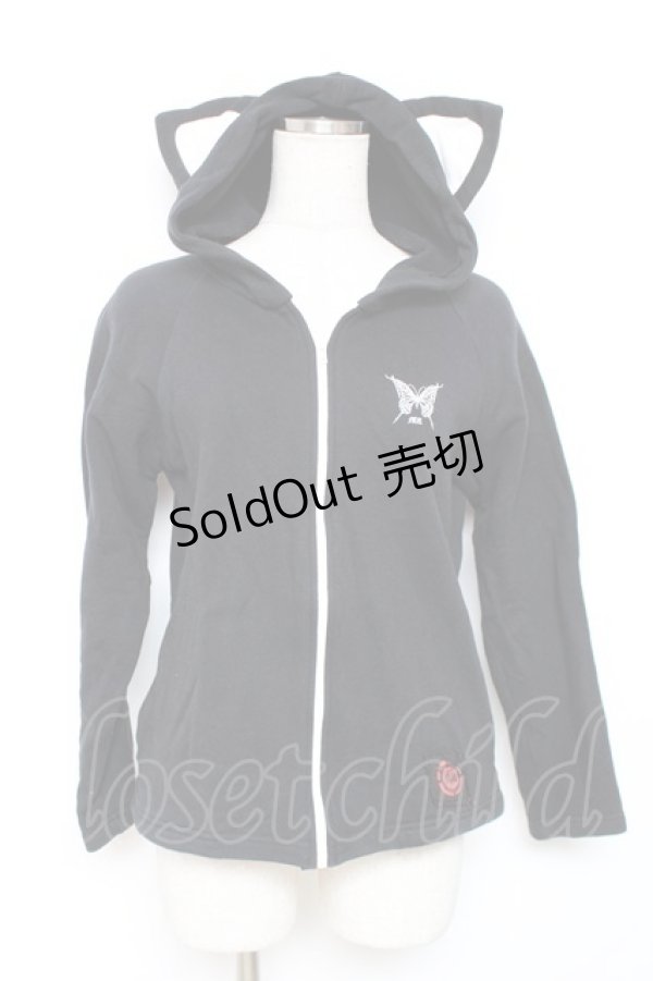 画像1: MAM / ねこみみパーカー  黒 Y-25-12-11-020-LO-TO-SZ-ZY (1)