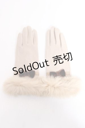 画像: axes femme / ファーグローブ  ベージュ Y-25-12-11-003-AX-ZA-AS-ZY