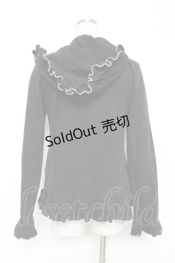 画像2: MAM / デビルキャット刺繍フリルパーカー  黒 Y-25-12-11-022-LO-TO-SZ-ZY (2)