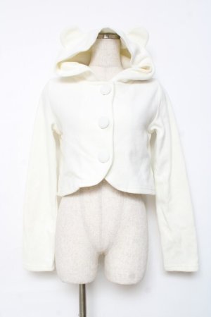 画像: PEACE NOW / くまみみボレロ M 白 Y-25-12-11-023-PU-JA-SZ-ZY