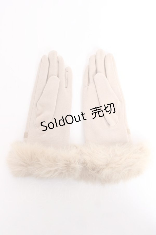 画像2: axes femme / ファーグローブ  ベージュ Y-25-12-11-003-AX-ZA-AS-ZY (2)