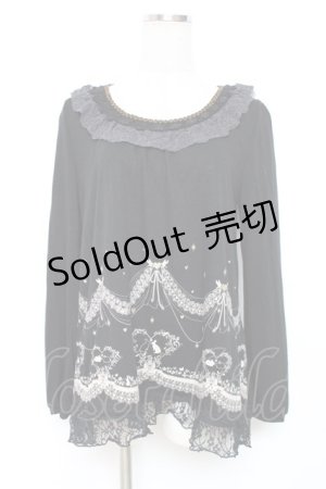 画像: axes femme / 裾プリントプルオーバー M 黒 Y-25-12-11-024-AX-TO-SZ-ZY