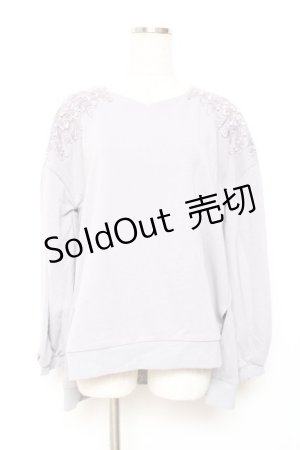 画像: axes femme / 花モチーフレース使いプルオーバー M ラベンダー Y-25-12-11-027-AX-TO-SZ-ZY