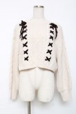 画像1: axes femme / Wレースアップショートニット M 生成り Y-25-12-11-029-AX-TO-SZ-ZY (1)