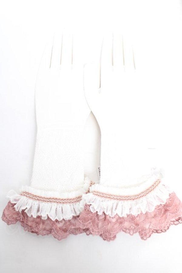 画像2: Hoshibako Works / 彩花磁　レース手袋  ピンク Y-25-12-12-053-LO-ZA-SZ-ZY (2)