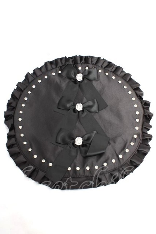 画像1: Ank Rouge / リボンうちわケース  黒 Y-25-12-12-080-CA-ZA-SZ-ZY (1)