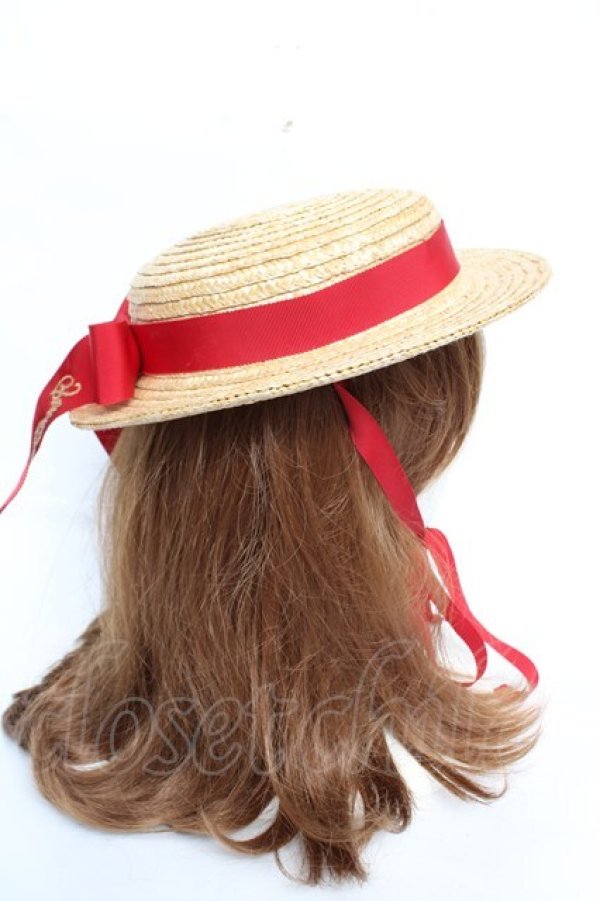 画像4: PINK HOUSE / さくらんぼコサージュ付き麦わら帽子  赤 Y-25-12-12-094-LO-AC-SZ-ZY (4)