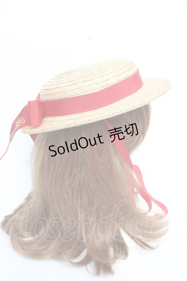 画像4: PINK HOUSE / さくらんぼコサージュ付き麦わら帽子  赤 Y-25-12-12-094-LO-AC-SZ-ZT0304V (4)