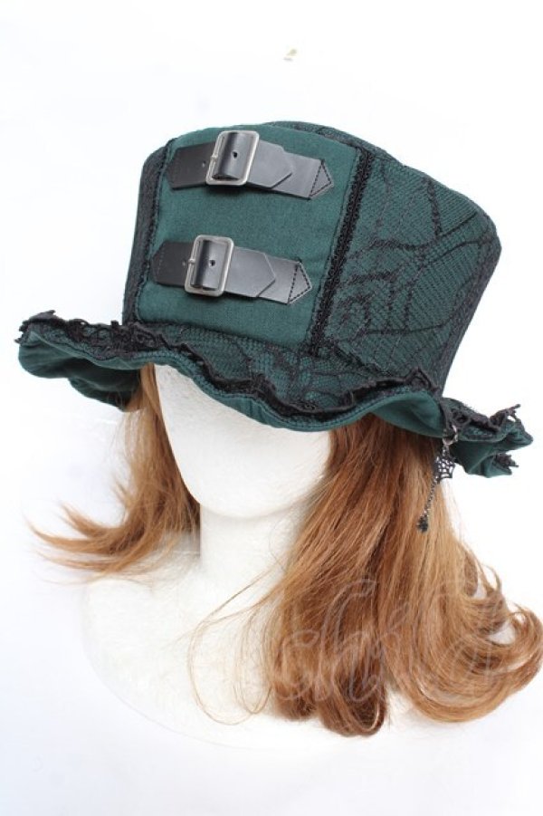 画像1: ALICE and the PIRATES / 蜘蛛の巣レースハット  グリーン Y-25-12-12-095-PA-AC-SZ-ZY (1)