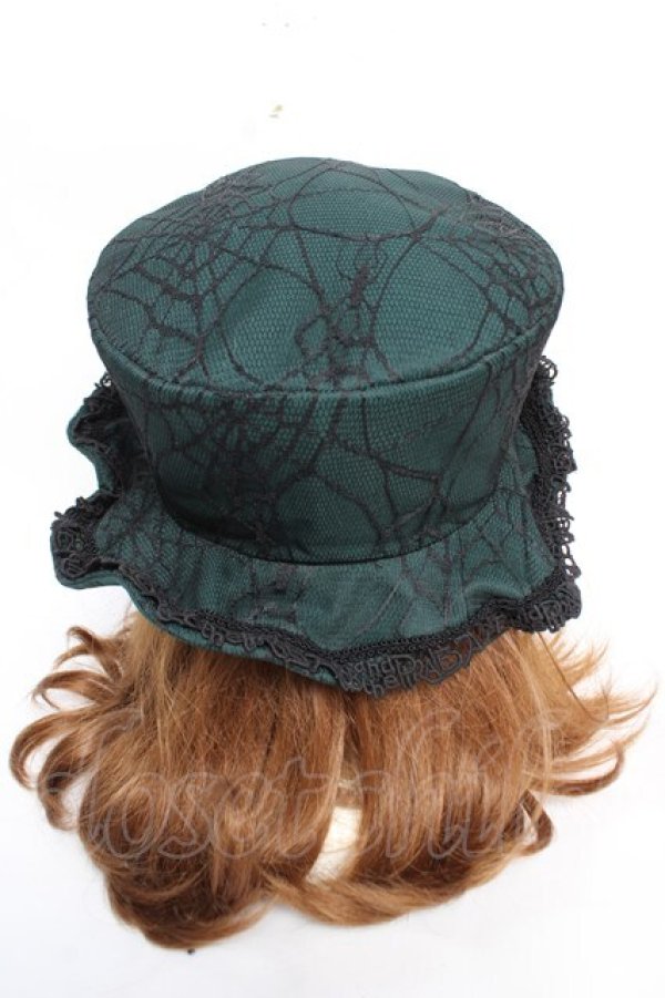 画像3: ALICE and the PIRATES / 蜘蛛の巣レースハット  グリーン Y-25-12-12-095-PA-AC-SZ-ZY (3)