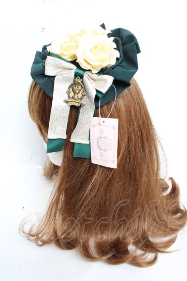 画像2: metamorphose / 無地円形フリルカチューシャ  グリーン Y-25-12-12-101-ME-AC-SZ-ZY (2)