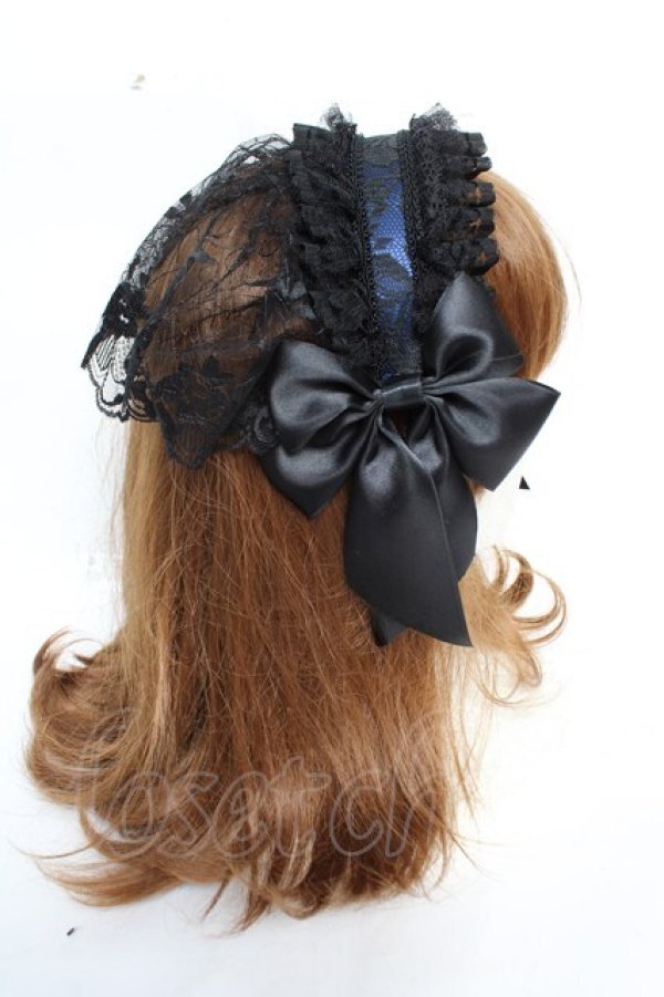 画像4: Estrellas / ショートヴェールカチューシャ  黒×青 Y-25-12-12-107-EL-AC-SZ-ZY (4)