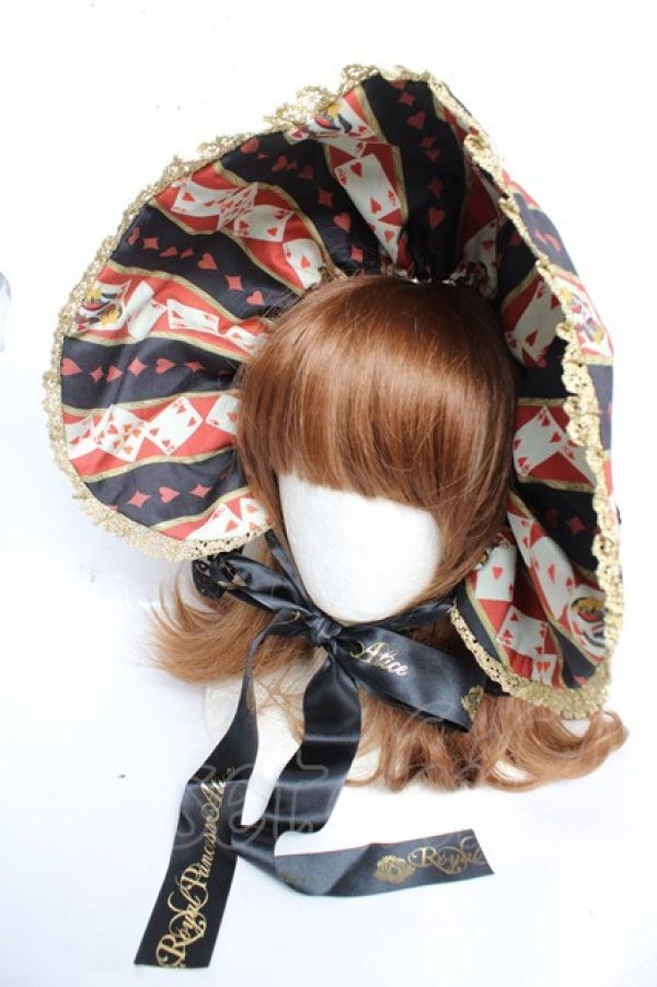 画像1: Royal Princess Alice / エリザベスカラー(ボンネットアレンジ可能)/赤の女王夜汽車コラボ  黒 Y-25-12-12-108-LO-AC-SZ-ZY (1)