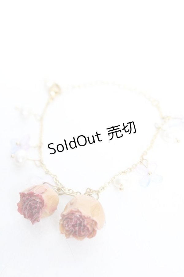 画像1: axes femme / 薔薇×パールブレスレット  ゴールド Y-25-12-12-012-AX-AC-SZ-ZY (1)