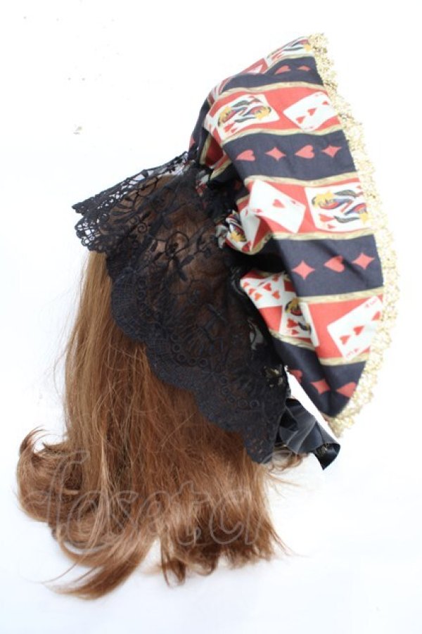 画像4: Royal Princess Alice / エリザベスカラー(ボンネットアレンジ可能)/赤の女王夜汽車コラボ  黒 Y-25-12-12-108-LO-AC-SZ-ZY (4)