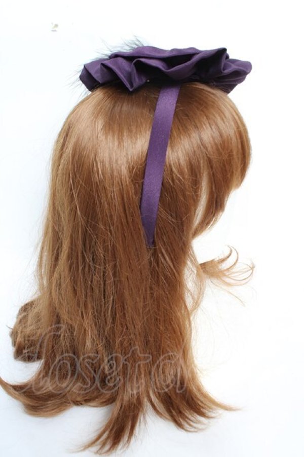画像3: metamorphose / 羽根付ヴェール円形カチューシャ  紫 Y-25-12-12-112-ME-AC-SZ-ZY (3)