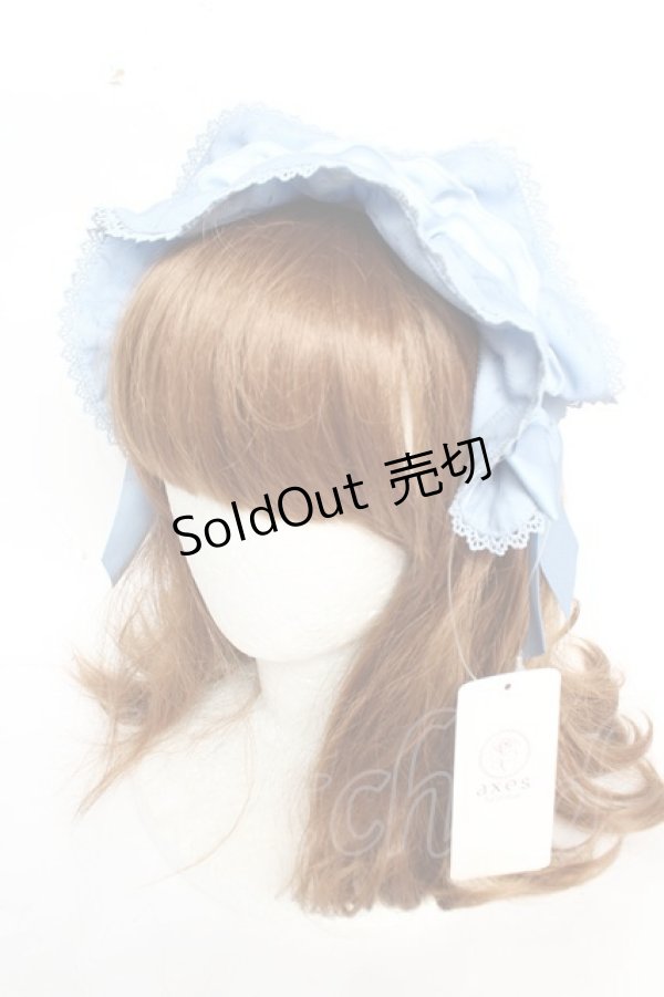 画像1: axes femme Kawaii / ドットチュールフリルカチューシャ  ブルー Y-25-12-12-119-AX-AC-SZ-ZT635 (1)
