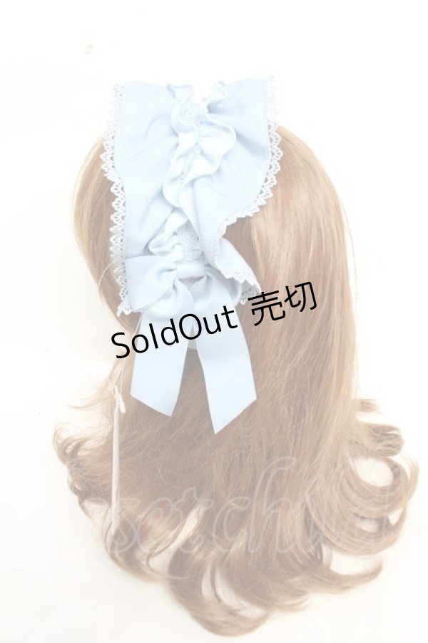 画像2: axes femme Kawaii / ドットチュールフリルカチューシャ  ブルー Y-25-12-12-119-AX-AC-SZ-ZT635 (2)