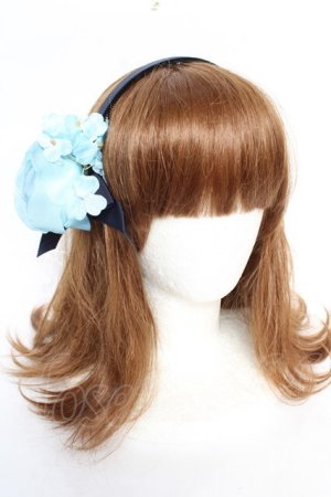 画像: Innocent World / 紫陽花と薔薇のカチューシャ - ブルー Y-25-12-12-125-IW-AC-SZ-ZY