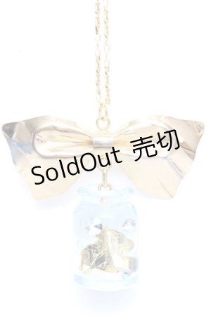 画像: Q-pot. /アリス/フローディングボトルネックレス  ゴールド×サックス Y-25-12-12-019-QP-AC-AS-ZT0304V