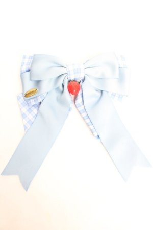 画像: Hoshibako Works / ストロベリー・リボンブーケ　ギンガムチェックリボンクリップ  サックス Y-25-12-12-021-LO-AC-SZ-ZY