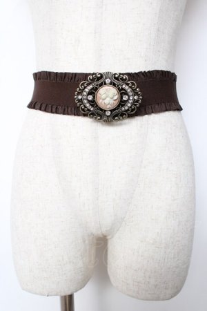 画像: axes femme / カメオバックルゴムベルト  シルバー Y-25-12-12-039-AX-ZA-SZ-ZY