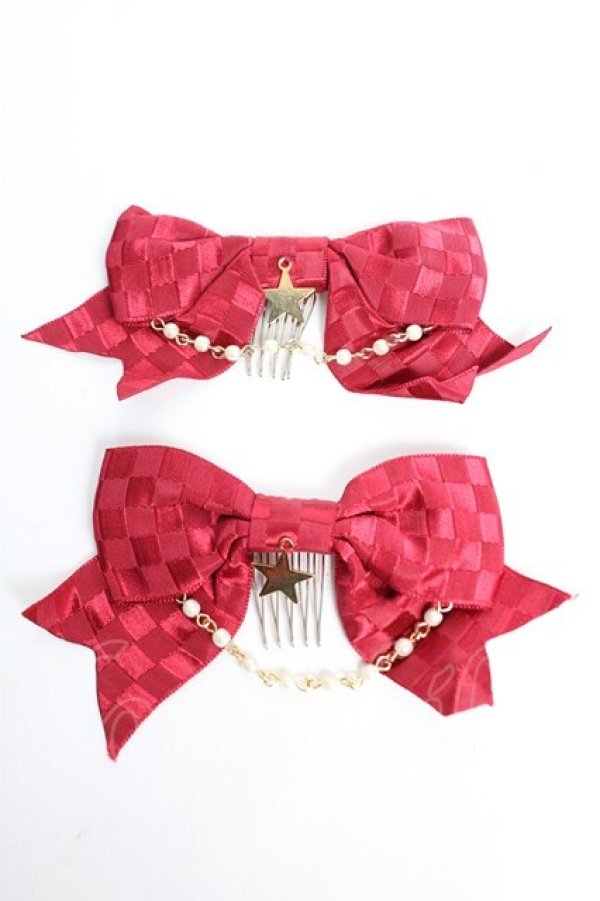 画像1: BABY, THE STARS SHINE BRIGHT / お星様とパールのリボンコーム  エンジ Y-25-12-12-041-BA-ZA-SZ-ZY (1)