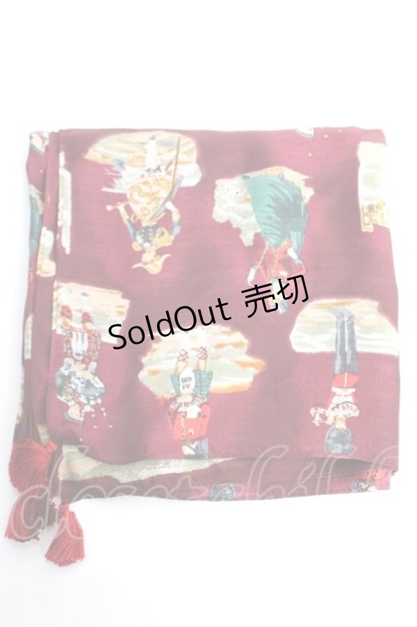 画像1: Jane Marple / Old Englandのスカーフ  ボルドー Y-25-12-12-046-JM-ZA-SZ-ZT0304V (1)